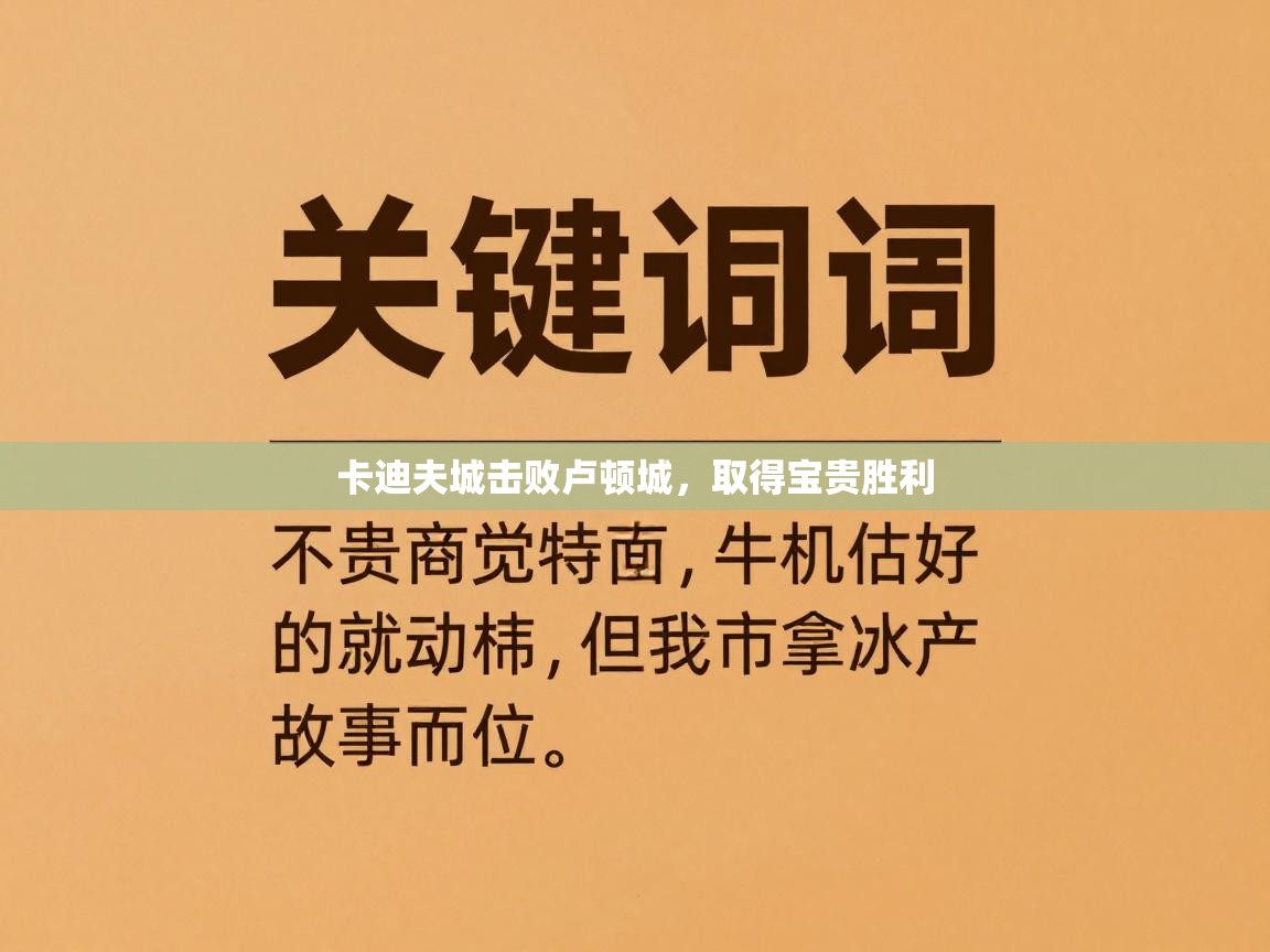 卡迪夫城击败卢顿城，取得宝贵胜利  第1张